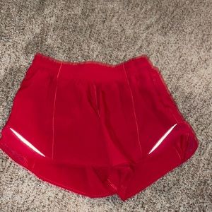 Red lululemon shorts